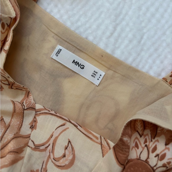 Mango Martina Floral Ivory Rose Belted Midi Dress - Picture 11 of 11